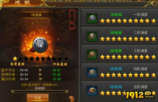 1912yx《征战王权》成就系统介绍